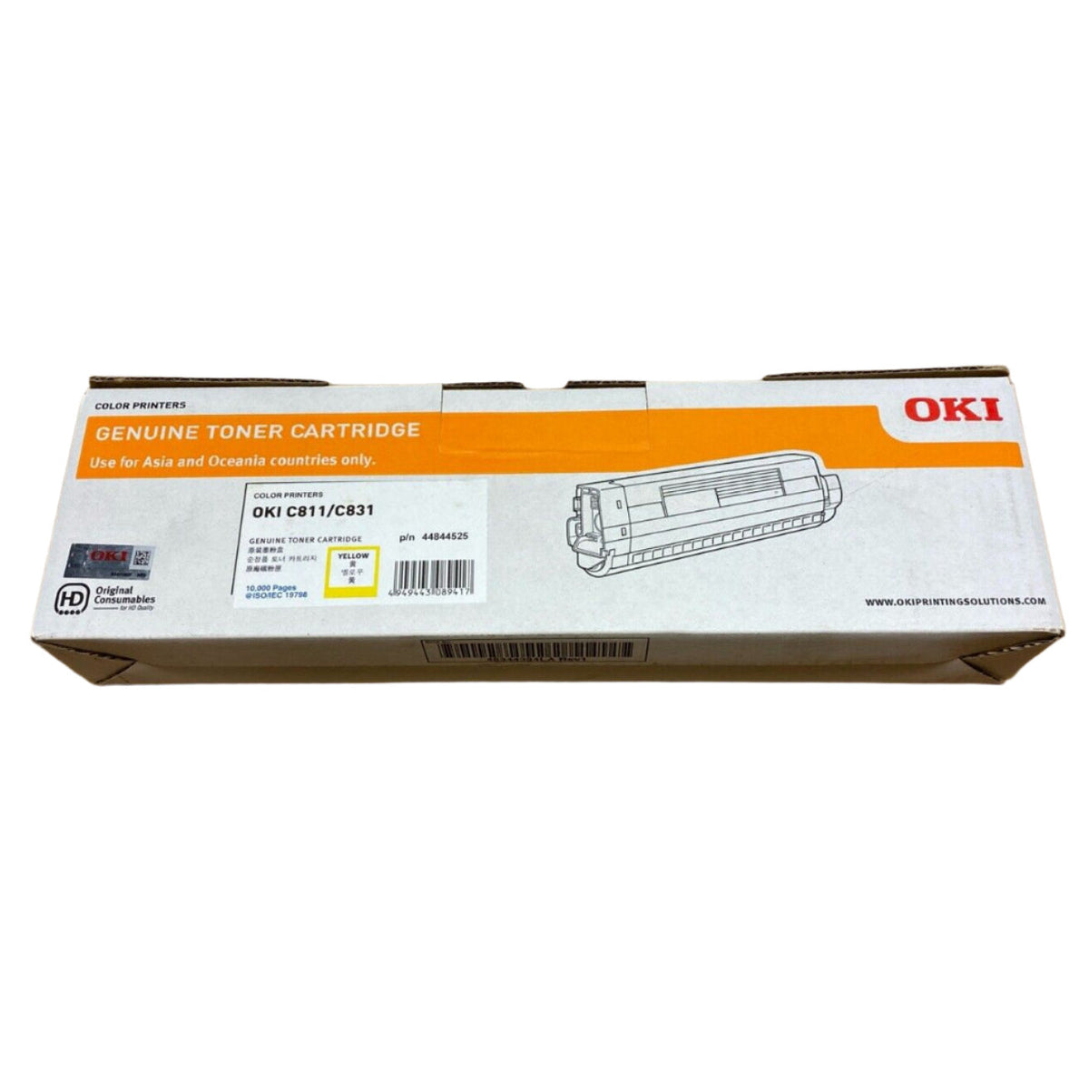 Genuine OKI 44844525 Yellow Toner Cartridge for C811 C831n