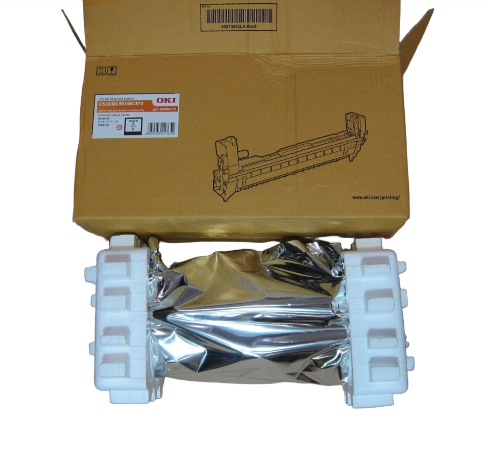 Genuine OKI 46484112 BLACK Imaging Drum Unit for C532dn MC563dn MC573dn (30K)