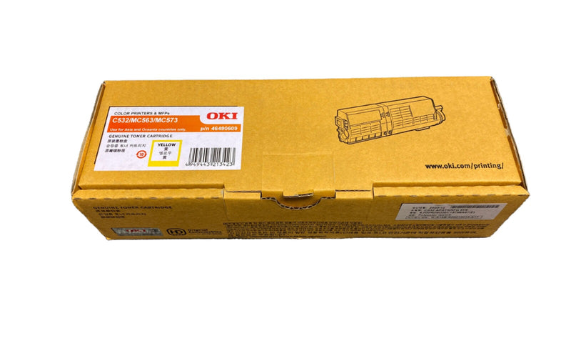 *SALE!* Genuine OKI 46490609 Yellow Toner Cartridge for C532dn MC563dn MC573dn (6K)