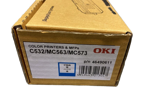 *SALE!* Genuine OKI 46490611 Cyan Toner Cartridge for C532dn MC563dn MC573dn (6K)