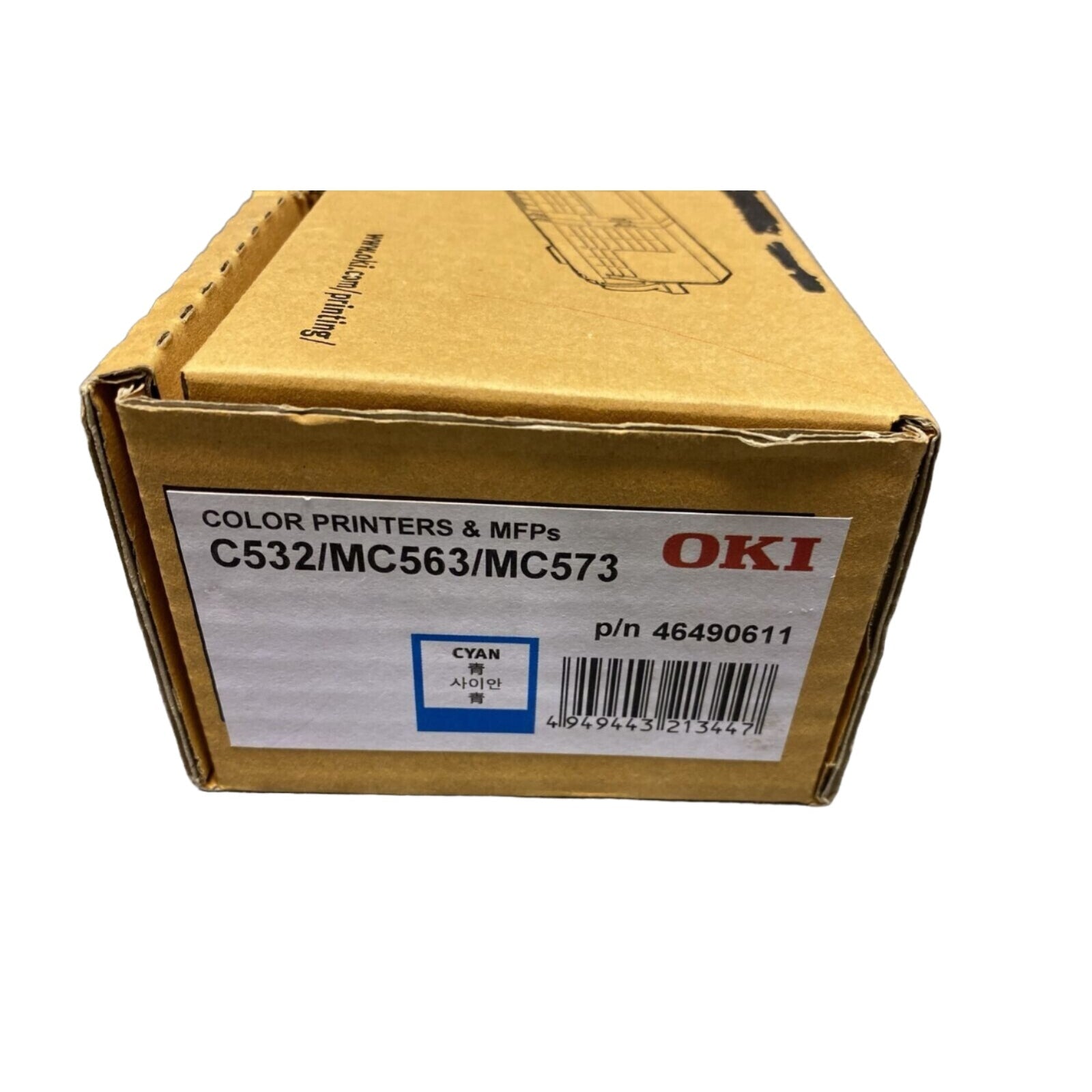Genuine OKI 46490611 Cyan Toner Cartridge for C532dn MC563dn MC573dn