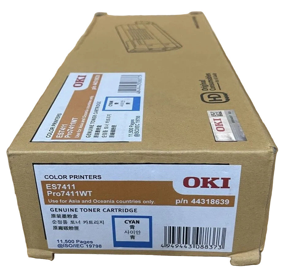 Genuine OKI ES7411 Pro7411WT Cyan Toner Cartridge (11.5K) [44318639]