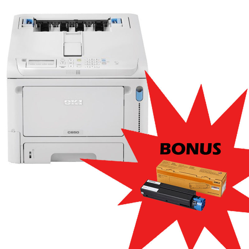 Bundle: OKI C650dn A4 LED Colour Laser Printer + BONUS: BLACK Toner