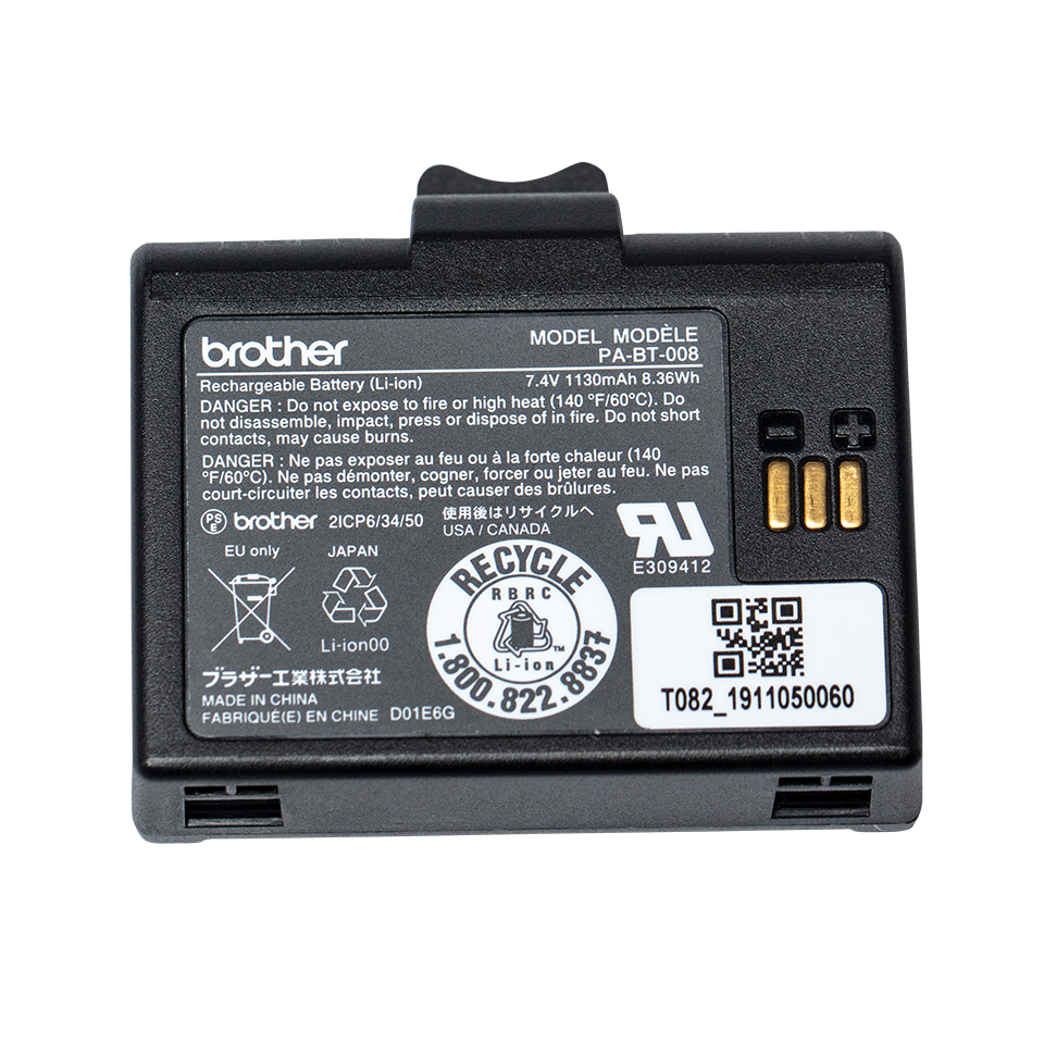 Brother Lithium-ion Battery for RJ-2035B Label Printer [PA-BT-008]