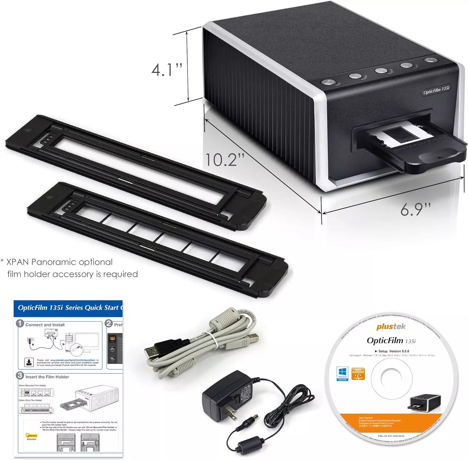 Plustek Opticfilm 135i Ai 35mm Film Scanner+Infrared Built-in+SilverFast Ai Studio 9 Bundle