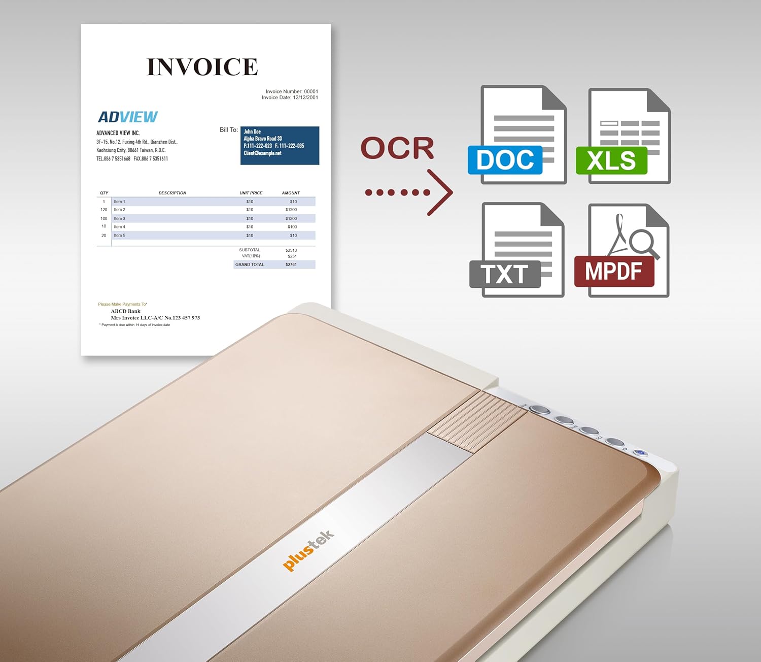 Plustek OpticSlim 1680 A3 Color Flatbed Scanner 1200 dpi, TWAIN Driver, Windows & Mac