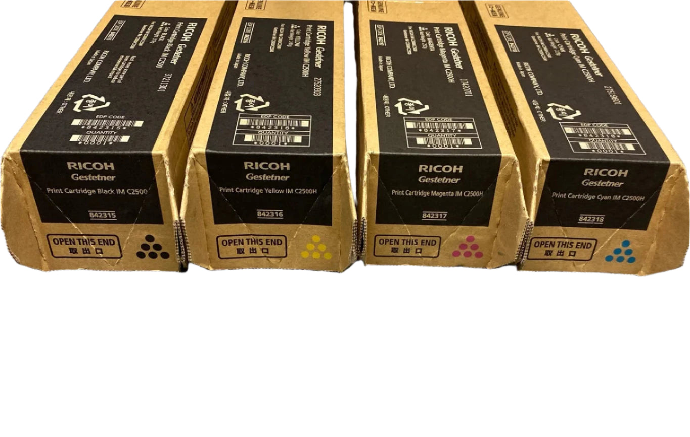 Bundle: 4x Pack Genuine Ricoh IM C2000 C2500H Toner Cartridge Set [842315-842318]