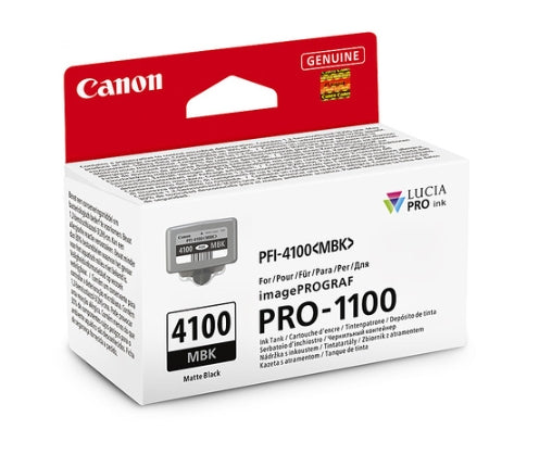 Genuine Canon PFI-4100 Matte Black Ink Cartridge for Pro-1100 A2 Printer [PFI4100MBK]