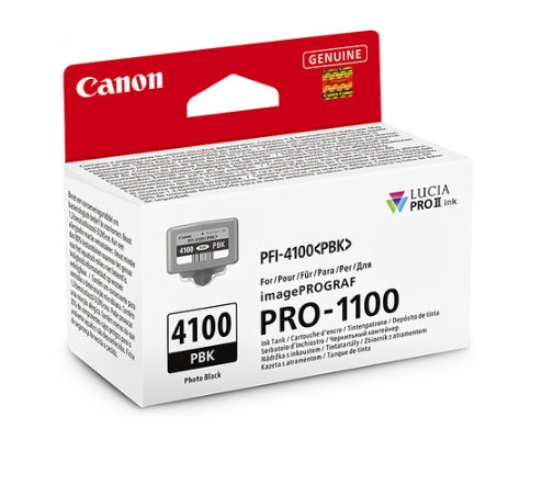 Genuine Canon PFI-4100 Photo Black Ink Cartridge for Pro-1100 A2 Printer [PFI4100PBK]