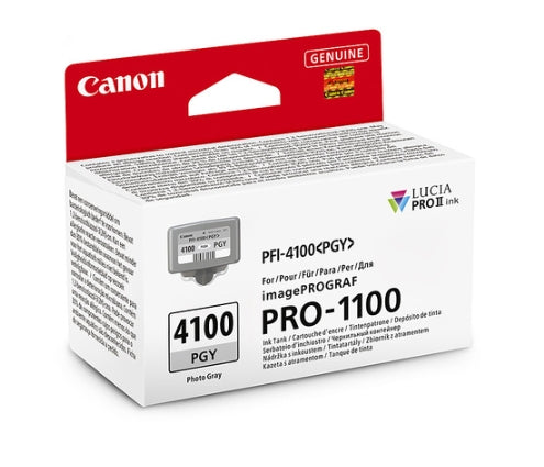 Genuine Canon PFI-4100 Photo Grey Ink Cartridge for Pro-1100 A2 Printer [PFI4100PGY]