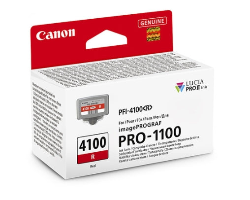 Genuine Canon PFI-4100 Red Ink Cartridge for Pro-1100 A2 Printer [PFI4100R]