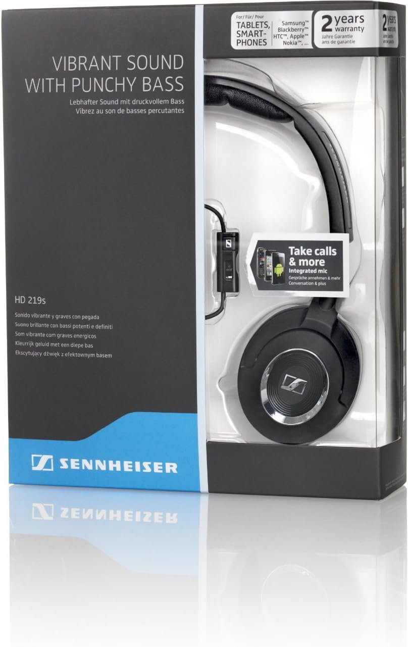 Sennheiser HD 219S Headphones with Integrated Microphone for Smartphones – Black