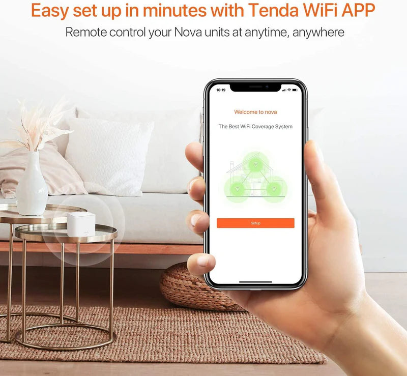 Tenda Nova MW5G Mesh WiFi System-Up to 3500 SQ FT Home Coverage, WiFi Router
