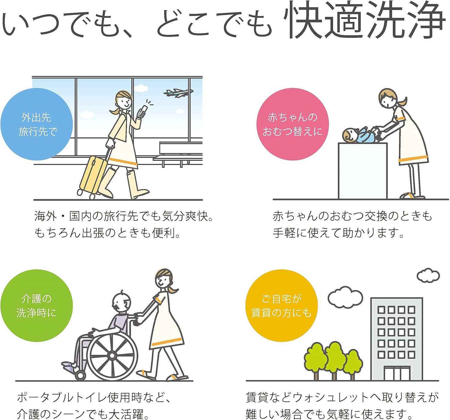 TOTO Compact Portable Bidet Handy Mobile Toilet Shower Washlet YEW4W3 Gray Made in Japan