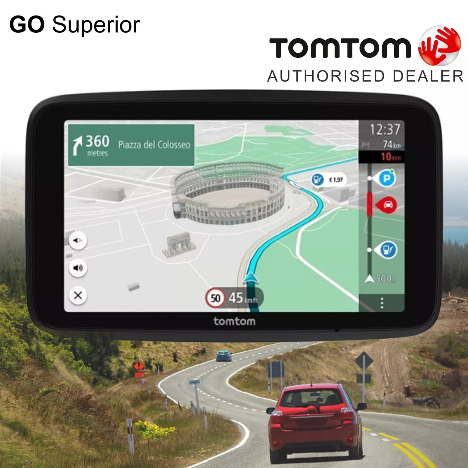 TomTom Car Sat Nav GO Superior 7" WiFi GPS Navigation+World Maps+Live Traffic Update [4YD70]