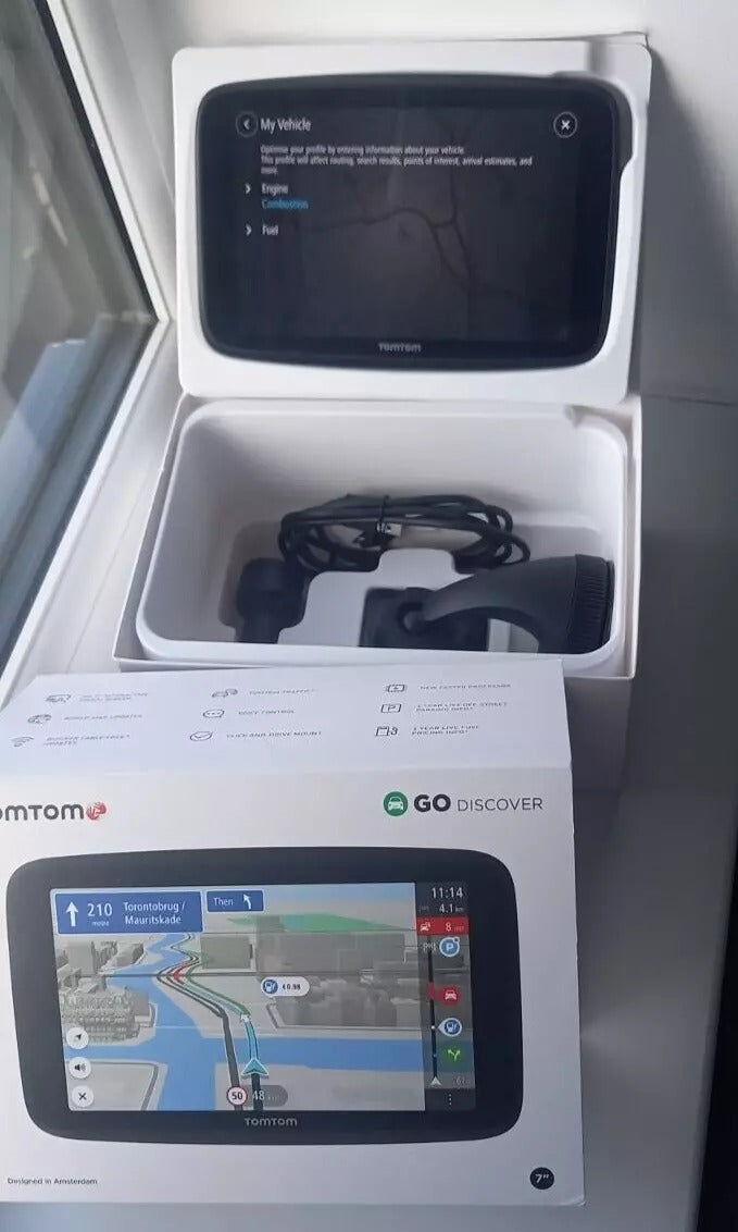 *Ex-Display* Tomtom Car Sat GO Discover 7" Wi-Fi GPS Navigation System+World Maps [4YB70]
