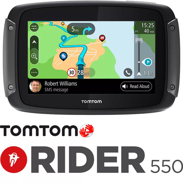 TomTom Motorcycle Sat Nav Rider 550 GPS NAVIGATION+WORLD MAP FREE Updates