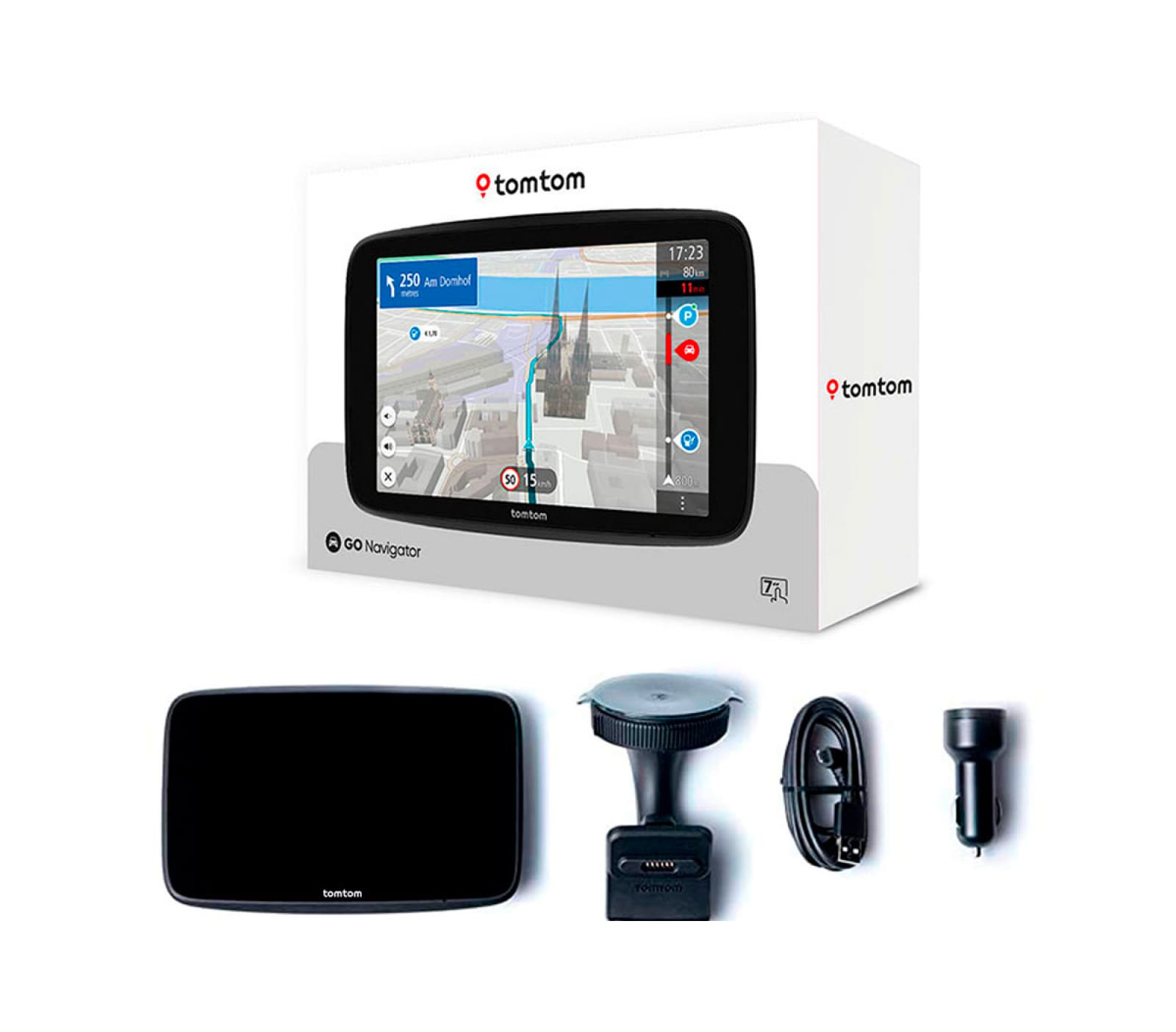 TomTom GO Navigator 7" Car Sat Nav GPS+AU Map+Traffic Update+Parking Space+Fuel [4YD70] 8YE7.002.100.1