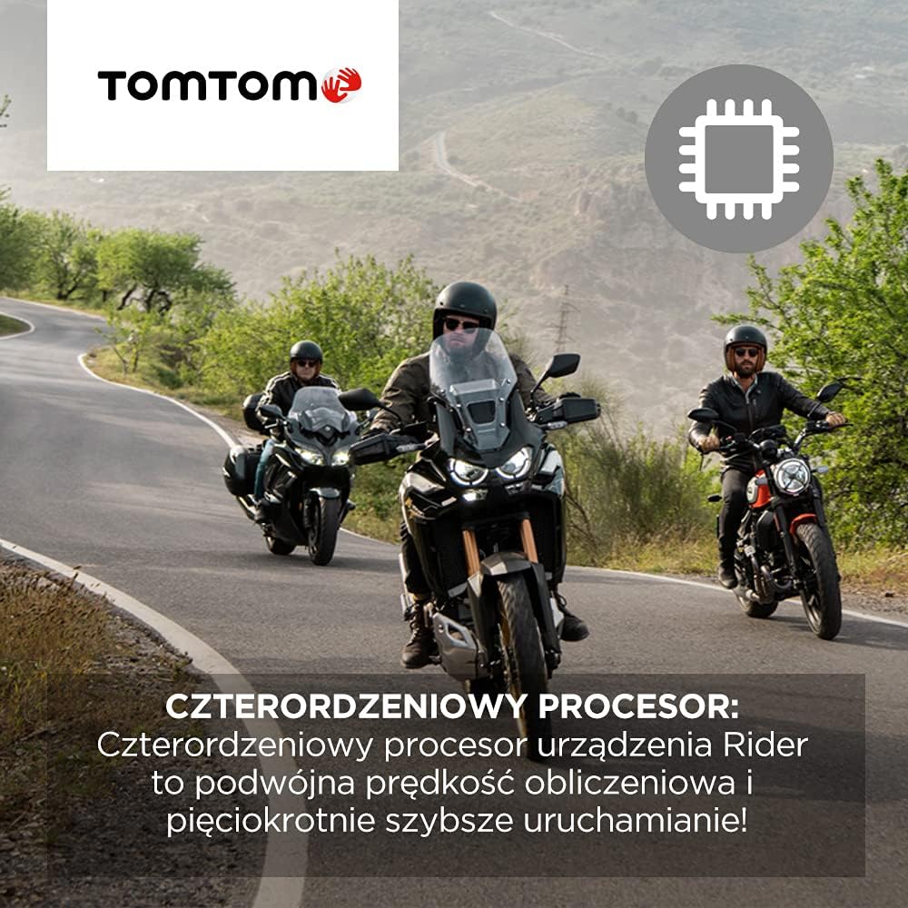 TomTom Motorcycle Sat Nav Rider 50 (4.3 Inch) Updates via Wi-Fi, EU Maps [8GG0.054.01]