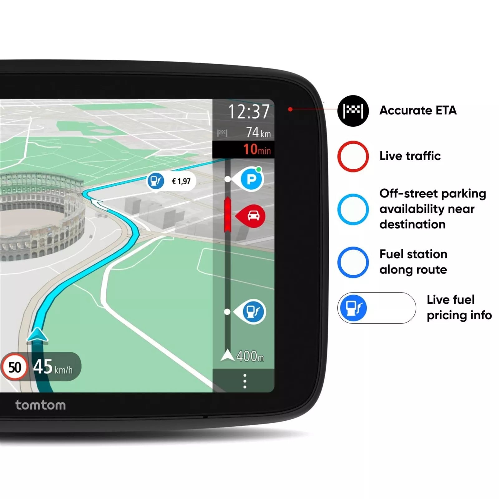 TomTom Car Sat Nav GO Superior 7" WiFi GPS Navigation+World Maps+Live Traffic Update [4YD70]