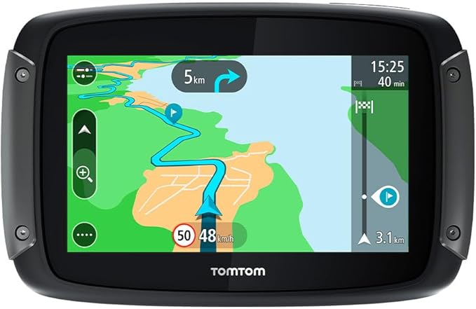 TomTom Motorcycle Sat Nav Rider 50 (4.3 Inch) Updates via Wi-Fi, EU Maps [8GG0.054.01]