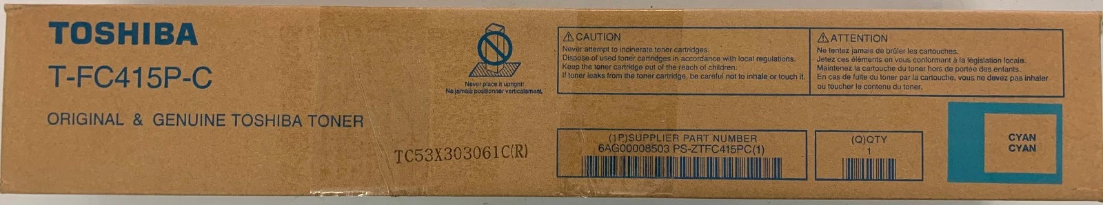 Toshiba e-Studio 2515AC 3015AC 3515AC 4515AC 5015AC Cyan Toner Cartridge 33.6K [TFC415PC]