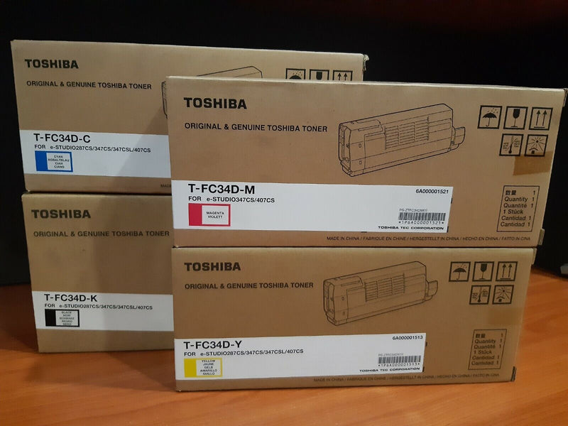 *SALE!* Genuine Toshiba e-Studio 347cs 347csi 407cs Black Toner Cartridge 15K/11.5K [TFC34-SET]