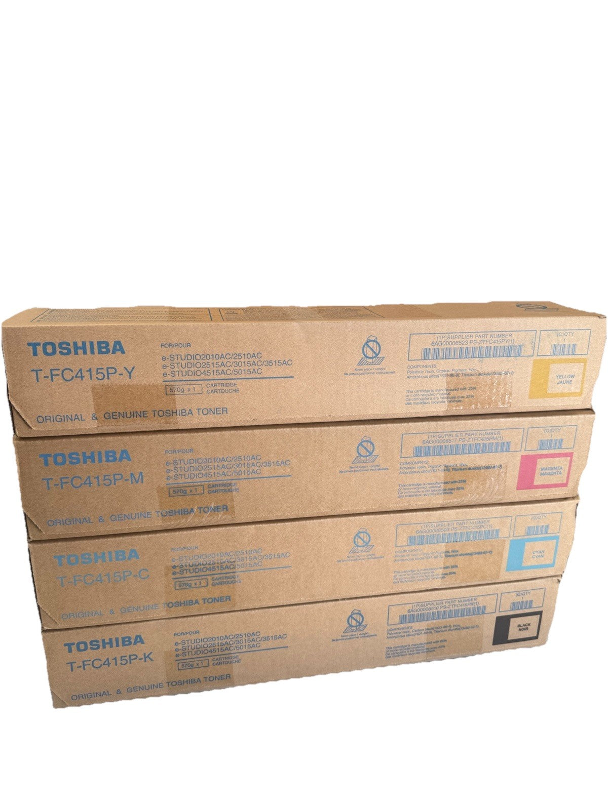 *SALE!* 4x Pack Genuine Toshiba e-Studio 2515AC 3015AC 3515AC 4515AC 5015AC Toner Set [TFC415-C/M/Y/K]
