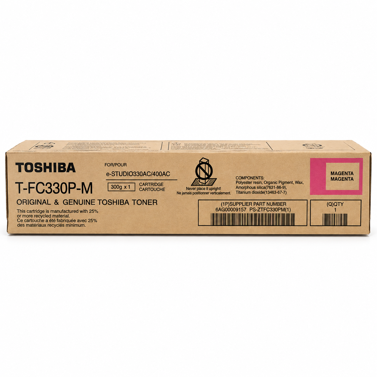 1 x Genuine Toshiba e-Studio 330AC 400AC Magenta Toner Cartridge 17.4K [TFC330M]