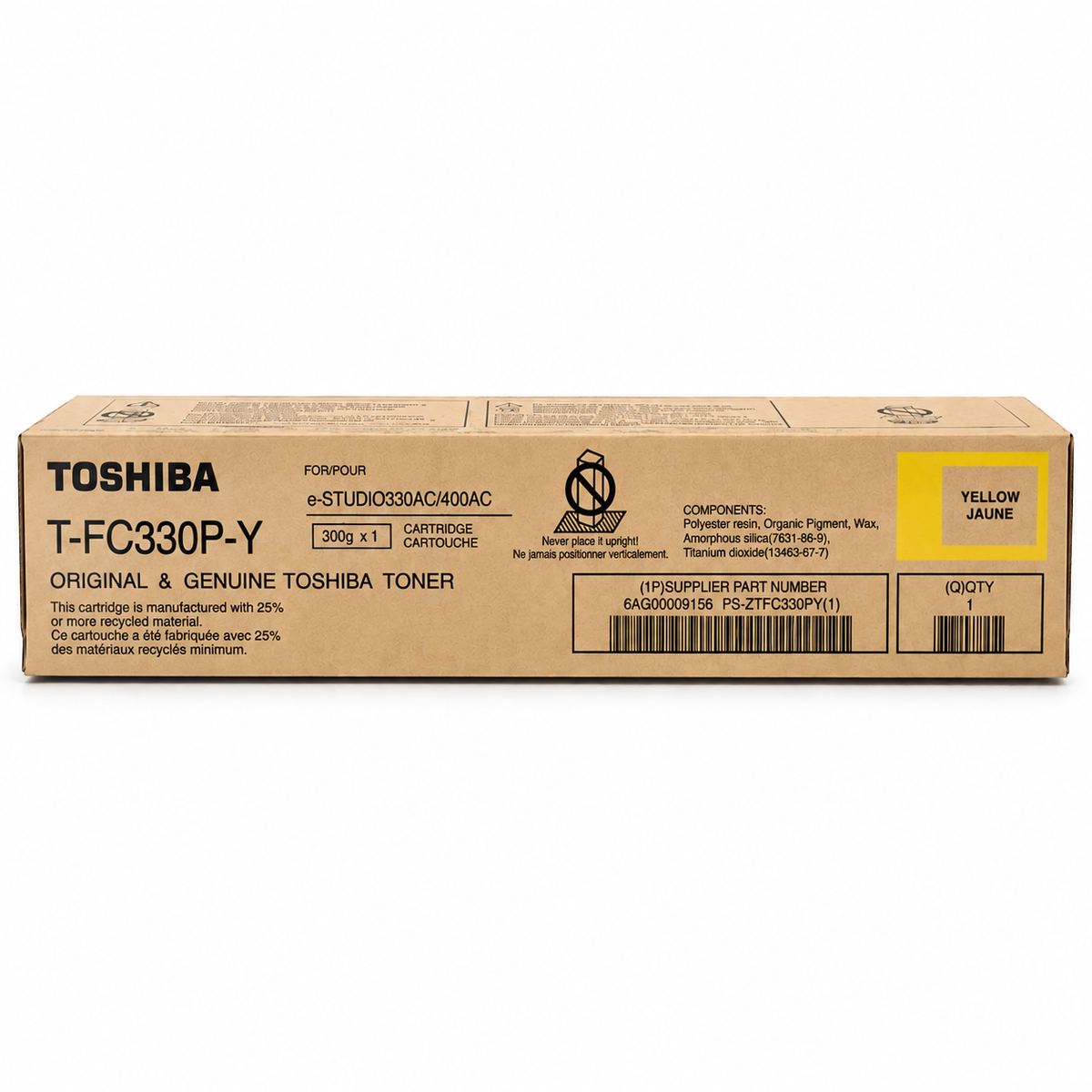 1 x Genuine Toshiba e-Studio 330AC 400AC Yellow Toner Cartridge 17.4K [TFC330Y]