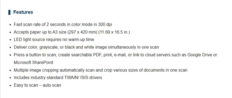 *NEW!* AVISION FB5100 A3 Flatbed Document Scanner+ID Card Scan+TWAIN Driver Win/Mac