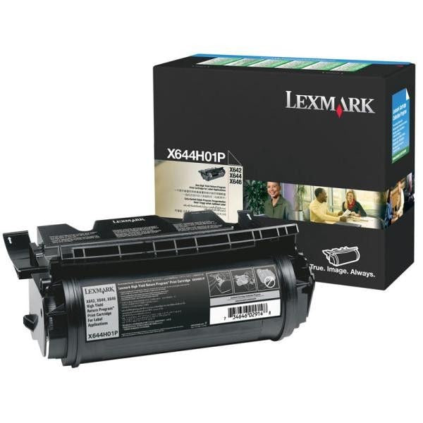 Lexmark Genuine X644H01P Black Prebate Toner Yield 21000 Pages For X64XE X644H01P