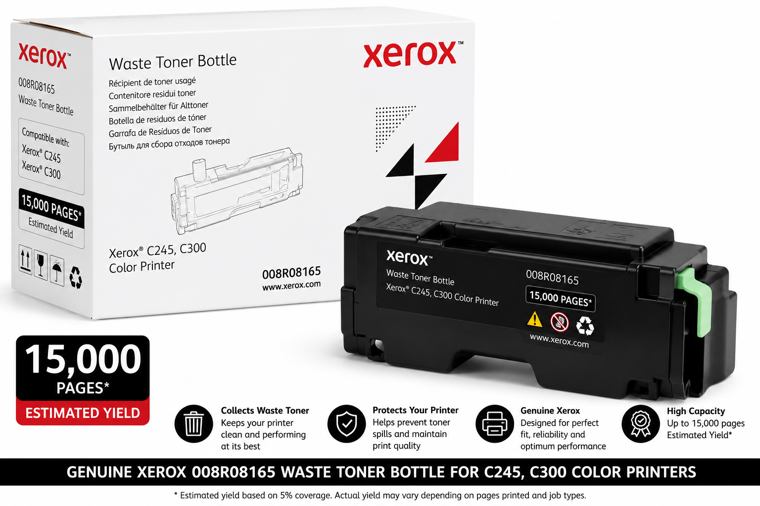 Genuine Xerox 008R08165 Waste Toner Bottle for C300 C245 (15K)