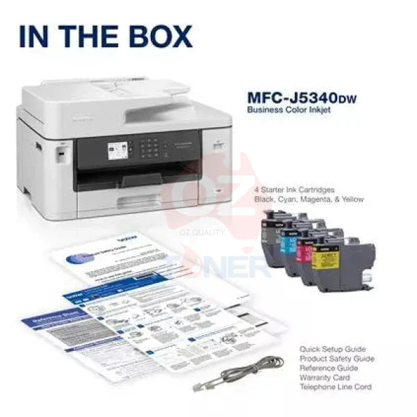 Brother Mfc-J5340Dw Multi-Function A3 Wireless Inkjet Duplex Fax Printer+Wty Lc432 Ink Set