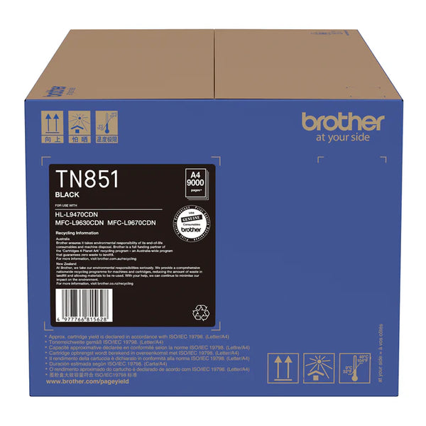 Genuine Brother TN-851 Black Toner Cartridge for HL-L9470CDN MFC-L9630CDN MFC-L9670CDN (9K)