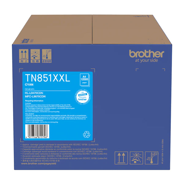 Genuine Brother TN-851XXL Super High Yield Cyan Toner Cartridge for HL-L9470CDN MFC-L9670CDN (12K)