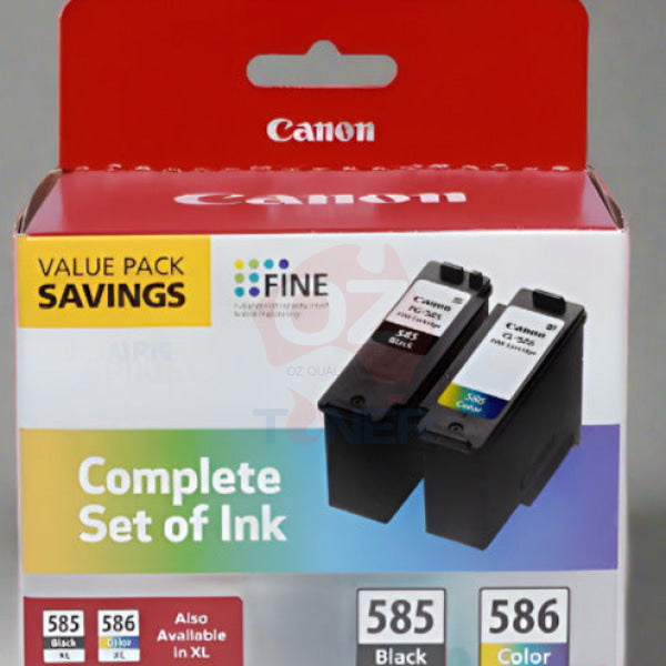 Bundle: 2X Pack Canon Pg-585 & Cl-586 Ink Cartridge Set Standard Yield (1Bk 1C) [Pg585 + Cl586] -