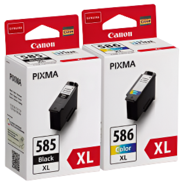 Bundle: 2X Pack Canon Pg-585Xl & Cl-586Xl Ink Cartridge Set High Yield (1Bk 1C) -