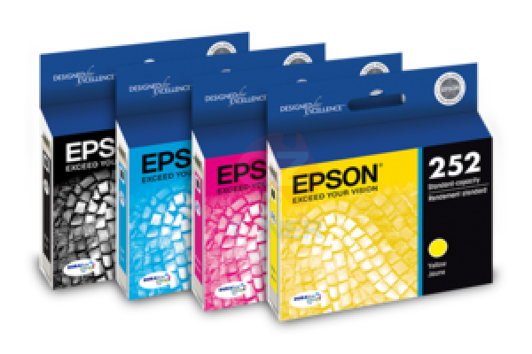 Bundle: 4X Pack Genuine Epson 252 C/M/Y/K Ink Cartridge Set (1Bk 1C 1M 1Y) [T252192-T252492] -