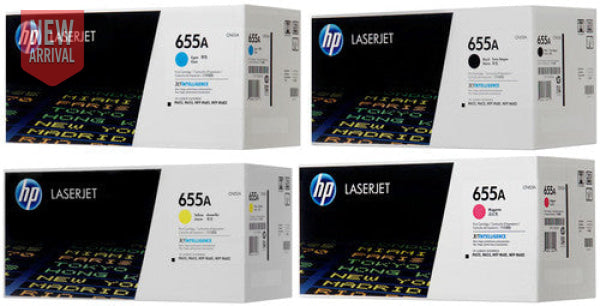 Bundle: 4X Pack Genuine Hp Cf450A Cf451A Cf452A Cf453A Toner Cartridge Set #655A -