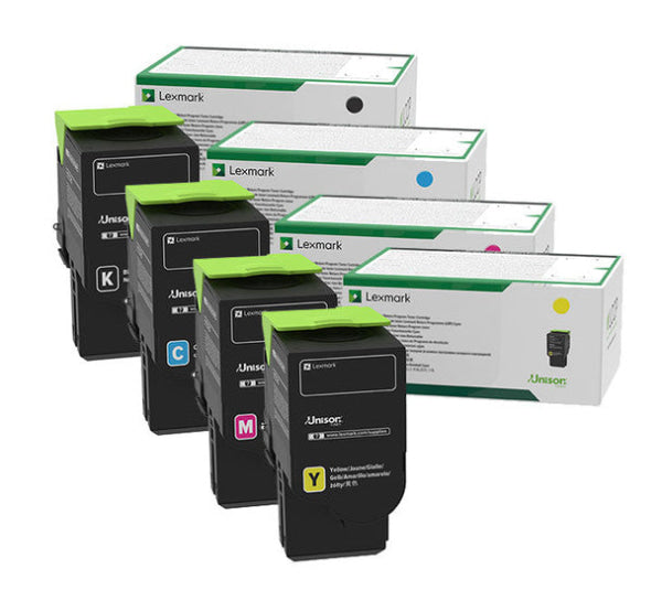 Bundle: 4X Pack Genuine Lexmark C2425 Mc2425 C2360Hk/C/M/Y Toner Cartridge Set High Yield Return