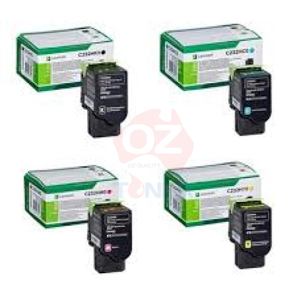 Bundle: 4X Pack Genuine Lexmark C2425 Mc2425 C2360K/C/M/Y Toner Cartridge Set Return Program (1K) -