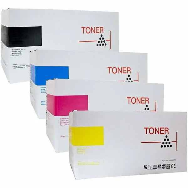 Bundle: 4X Pack Whitebox Premium Compatible Oki C301 C321 Toner Cartridge Set [44973545-44973548] -