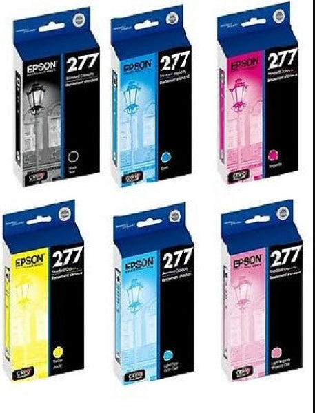 Bundle: 6X Pack Genuine Epson #277 Ink Set (1Bk 1C 1M 1Y 1Lc 1Lm) [T277192-T277692] Cartridge