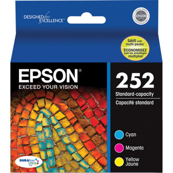 Bundle: Genuine Epson T252 C/M/Y Colour Ink Cartridges Value Pack [C13T252292-C13T252492] Cartridge