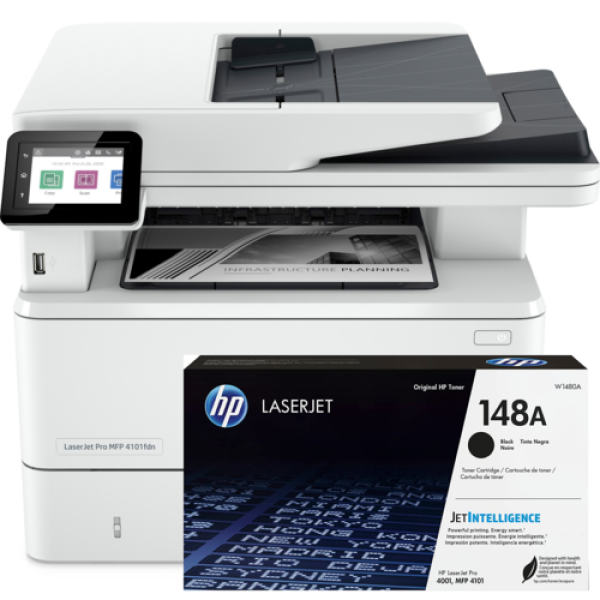 *Bundle!* Hp Laserjet Pro Mfp 4101Fdn Printer 2Z618F+