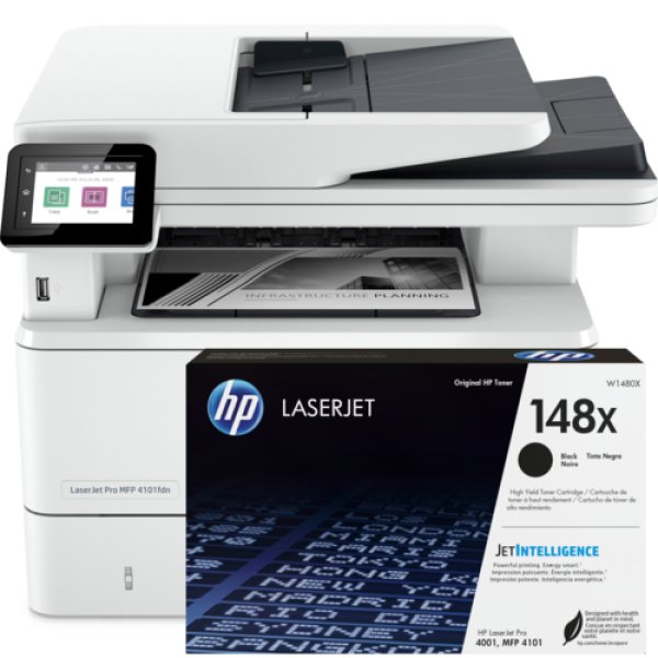 HP LaserJet Pro MFP 4101FDN Printer 2Z618F+148X HY Black Toner ...