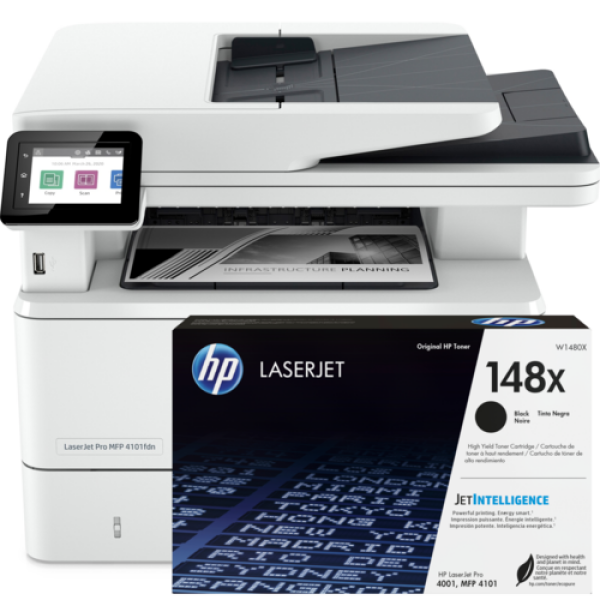 *Bundle!* Hp Laserjet Pro Mfp 4101Fdw Printer 2Z619F+Bonus:148X High Yield Black Toner Cartridge