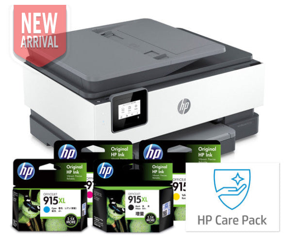 Bundle: Hp Officejet 8010E A4 Wireless All-In-One Printer + Bonus: 915Xl-C/M/Y/K High Yield Ink Set