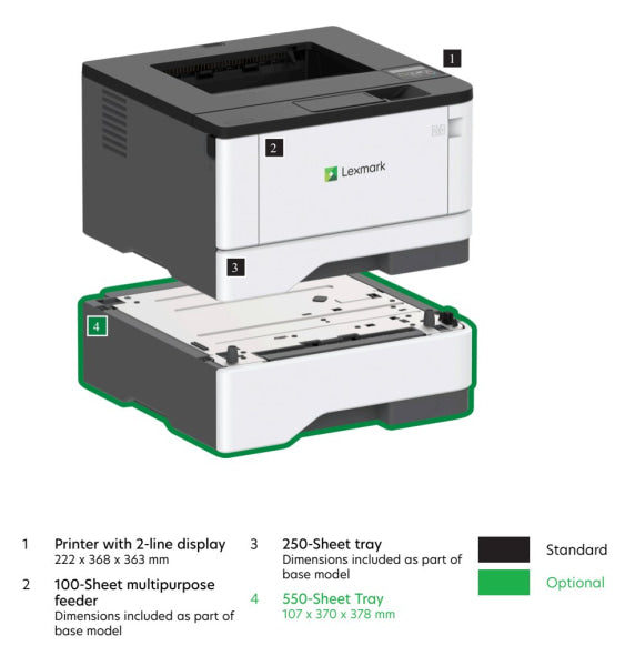 *Sale!* Lexmark Ms431Dw A4 Mono Laser Single Function Wireless Printer 40Ppm 29S0134 *Free